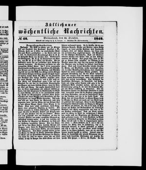 Züllichauer wöchentliche Nachrichten vom 15.10.1842