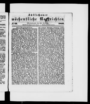 Züllichauer wöchentliche Nachrichten vom 22.10.1842