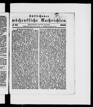 Züllichauer wöchentliche Nachrichten vom 29.10.1842