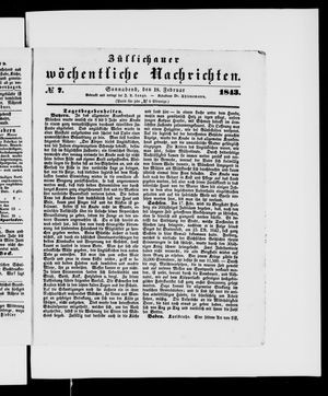 Züllichauer wöchentliche Nachrichten on Feb 18, 1843