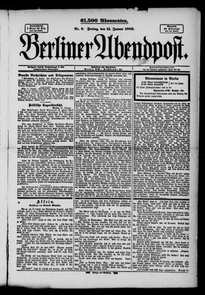 Berliner Abendpost vom 11.01.1889