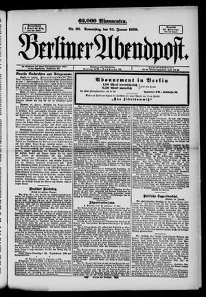 Berliner Abendpost on Jan 24, 1889