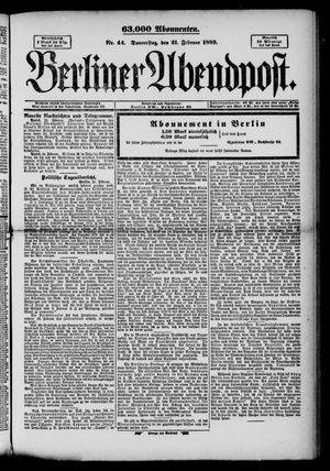 Berliner Abendpost on Feb 21, 1889