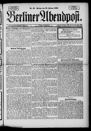Berliner Abendpost vom 22.02.1889