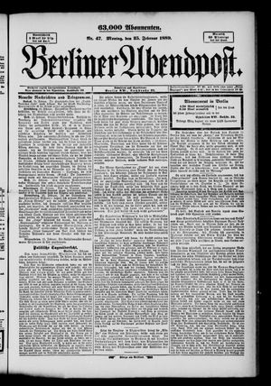 Berliner Abendpost on Feb 25, 1889
