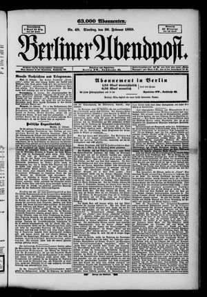 Berliner Abendpost vom 26.02.1889