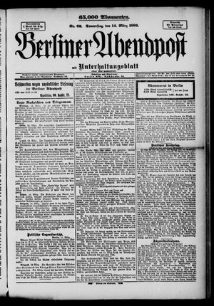 Berliner Abendpost on Mar 14, 1889