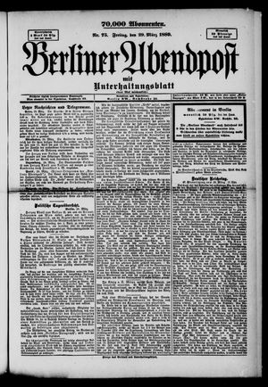 Berliner Abendpost vom 29.03.1889
