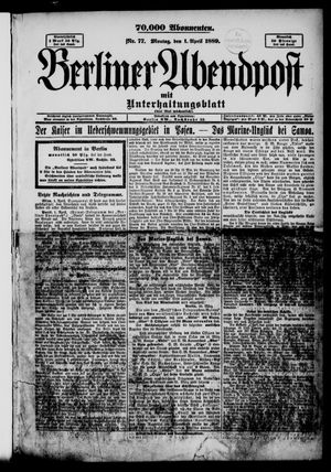 Berliner Abendpost vom 01.04.1889