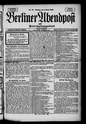 Berliner Abendpost on Apr 2, 1889