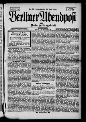 Berliner Abendpost vom 25.04.1889