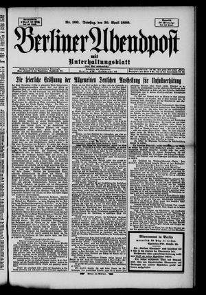 Berliner Abendpost on Apr 30, 1889