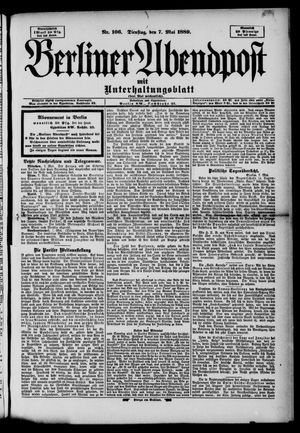 Berliner Abendpost vom 07.05.1889