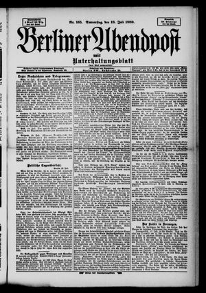Berliner Abendpost vom 18.07.1889
