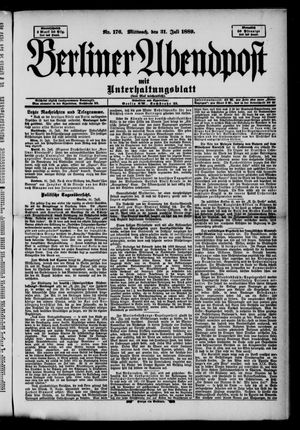 Berliner Abendpost vom 31.07.1889