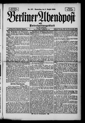 Berliner Abendpost vom 01.08.1889