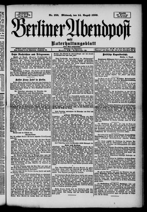 Berliner Abendpost vom 14.08.1889