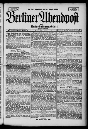 Berliner Abendpost on Aug 17, 1889