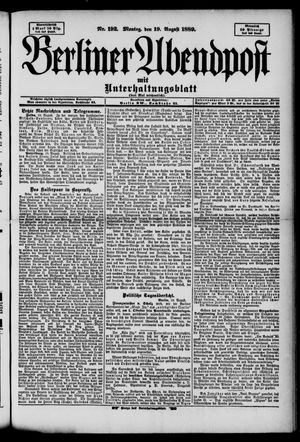 Berliner Abendpost vom 19.08.1889