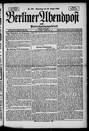 Berliner Abendpost on Aug 22, 1889