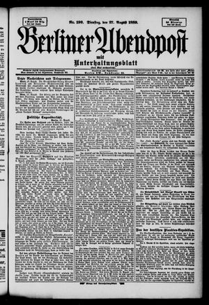Berliner Abendpost vom 27.08.1889