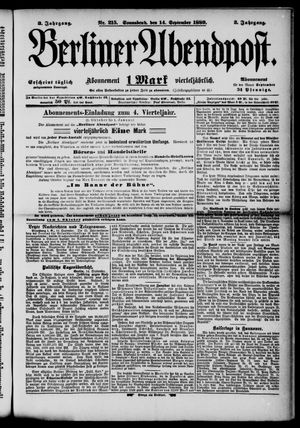 Berliner Abendpost vom 14.09.1889