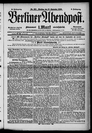 Berliner Abendpost vom 17.09.1889