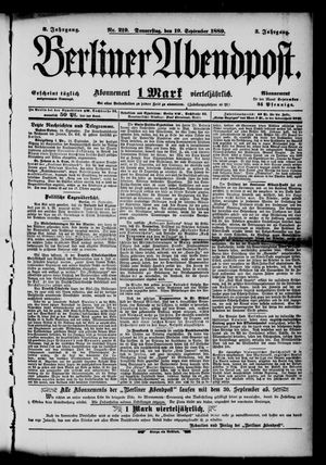 Berliner Abendpost vom 19.09.1889