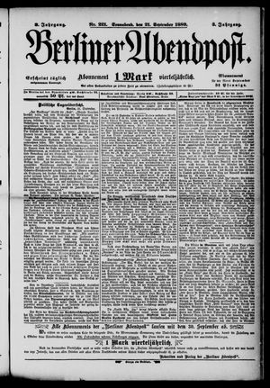 Berliner Abendpost vom 21.09.1889