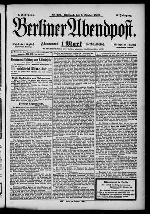 Berliner Abendpost vom 09.10.1889