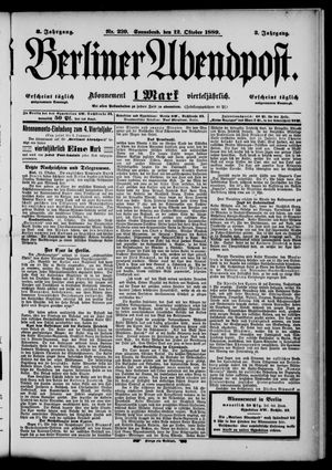 Berliner Abendpost vom 12.10.1889