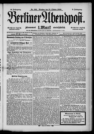 Berliner Abendpost vom 15.10.1889