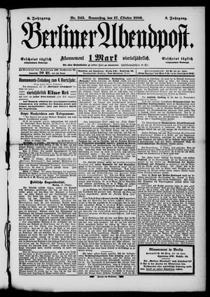 Berliner Abendpost vom 17.10.1889