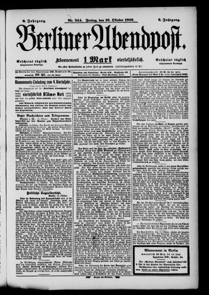 Berliner Abendpost vom 18.10.1889