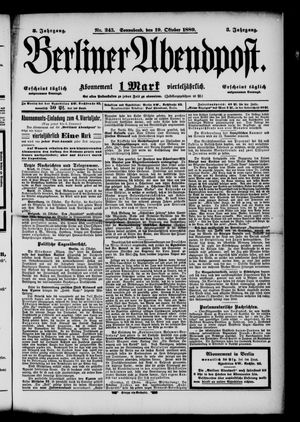 Berliner Abendpost vom 19.10.1889