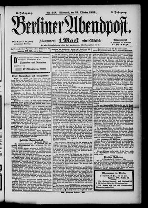 Berliner Abendpost vom 23.10.1889