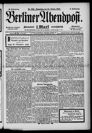 Berliner Abendpost vom 24.10.1889