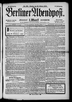 Berliner Abendpost vom 29.10.1889