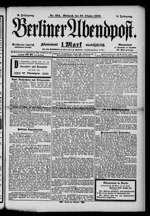 Berliner Abendpost vom 30.10.1889