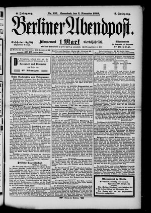 Berliner Abendpost vom 02.11.1889