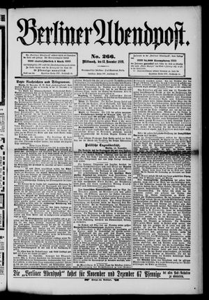 Berliner Abendpost vom 13.11.1889