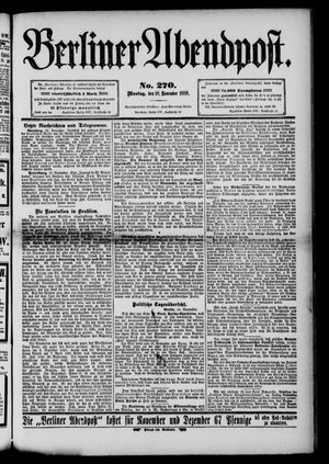 Berliner Abendpost vom 18.11.1889