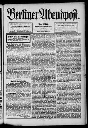 Berliner Abendpost vom 25.11.1889