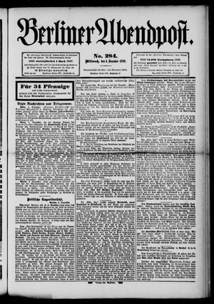 Berliner Abendpost vom 04.12.1889