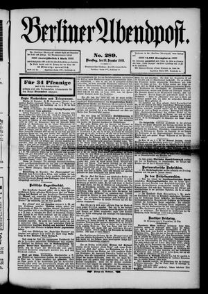Berliner Abendpost vom 10.12.1889