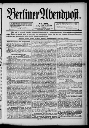 Berliner Abendpost vom 27.12.1889