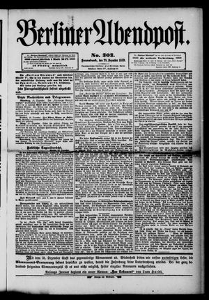 Berliner Abendpost vom 28.12.1889