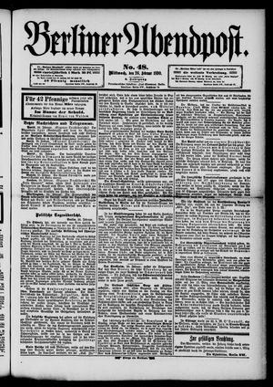 Berliner Abendpost vom 26.02.1890