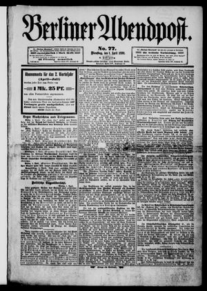 Berliner Abendpost on Apr 1, 1890