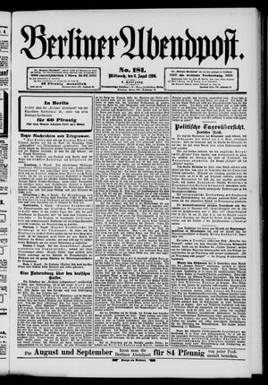 Berliner Abendpost vom 06.08.1890